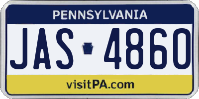 PA license plate JAS4860