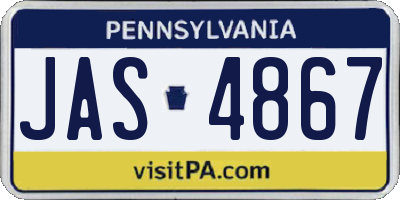 PA license plate JAS4867