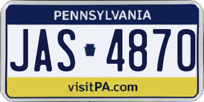 PA license plate JAS4870