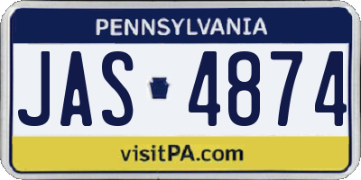 PA license plate JAS4874