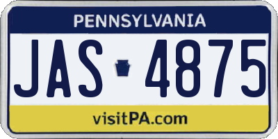 PA license plate JAS4875