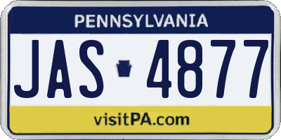 PA license plate JAS4877