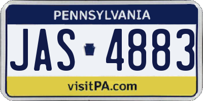 PA license plate JAS4883