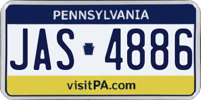 PA license plate JAS4886