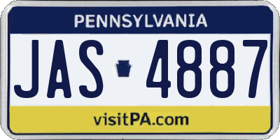 PA license plate JAS4887