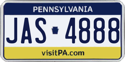 PA license plate JAS4888