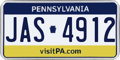PA license plate JAS4912