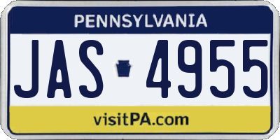 PA license plate JAS4955