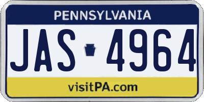 PA license plate JAS4964