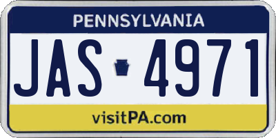 PA license plate JAS4971