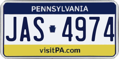PA license plate JAS4974