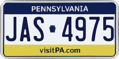 PA license plate JAS4975