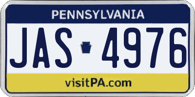 PA license plate JAS4976