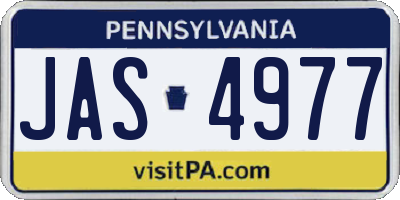 PA license plate JAS4977