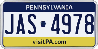PA license plate JAS4978