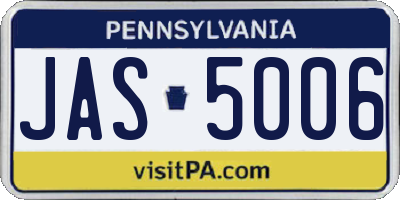 PA license plate JAS5006