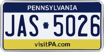 PA license plate JAS5026