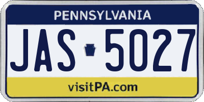 PA license plate JAS5027