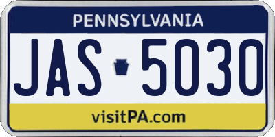 PA license plate JAS5030
