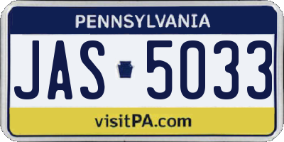 PA license plate JAS5033