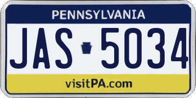 PA license plate JAS5034