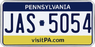 PA license plate JAS5054