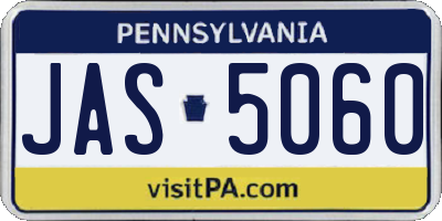 PA license plate JAS5060