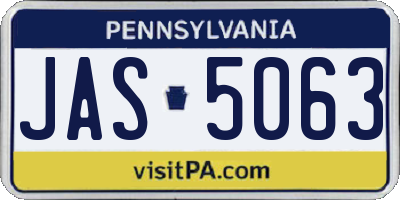PA license plate JAS5063