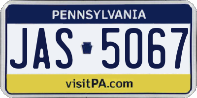 PA license plate JAS5067