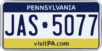 PA license plate JAS5077