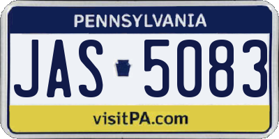 PA license plate JAS5083