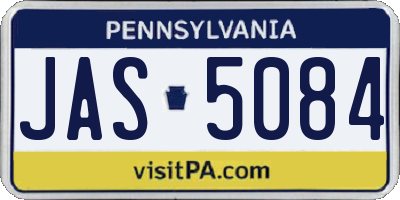 PA license plate JAS5084