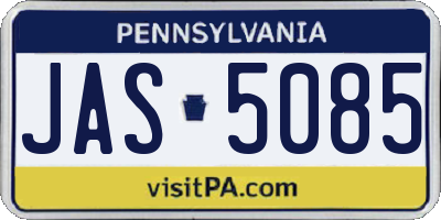 PA license plate JAS5085
