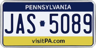 PA license plate JAS5089