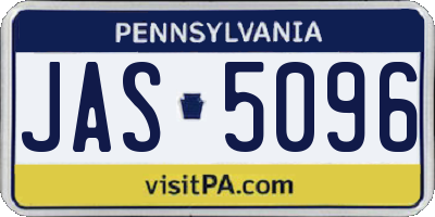 PA license plate JAS5096