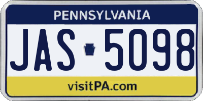 PA license plate JAS5098