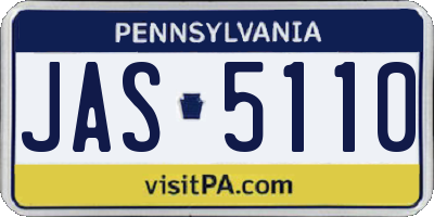 PA license plate JAS5110
