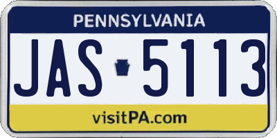 PA license plate JAS5113
