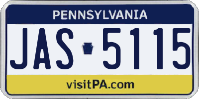 PA license plate JAS5115