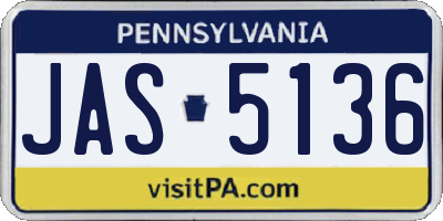 PA license plate JAS5136