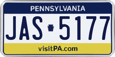PA license plate JAS5177
