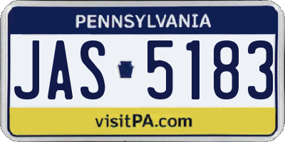 PA license plate JAS5183