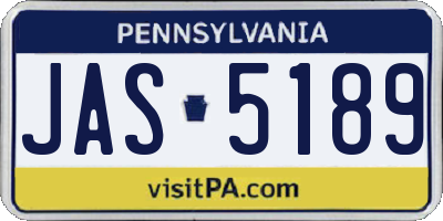 PA license plate JAS5189