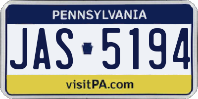PA license plate JAS5194