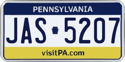 PA license plate JAS5207