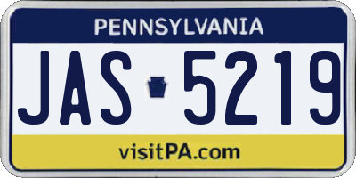 PA license plate JAS5219