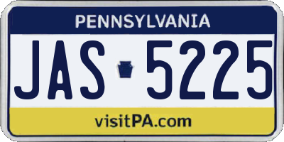 PA license plate JAS5225