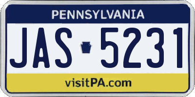 PA license plate JAS5231