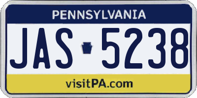 PA license plate JAS5238