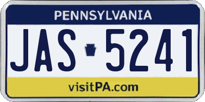 PA license plate JAS5241